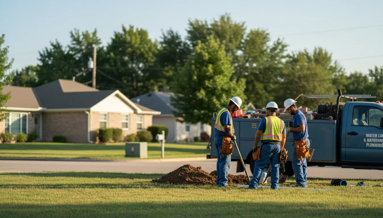 Residential water line and bathroom plumbing service in Creston, OH